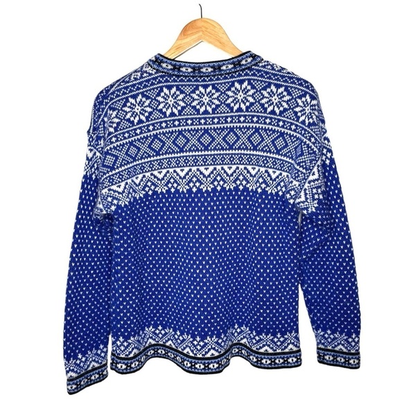 Vintage L.L. Bean FairIsle Nordic Birdseye Wool Sweater - Picture 5 of 13